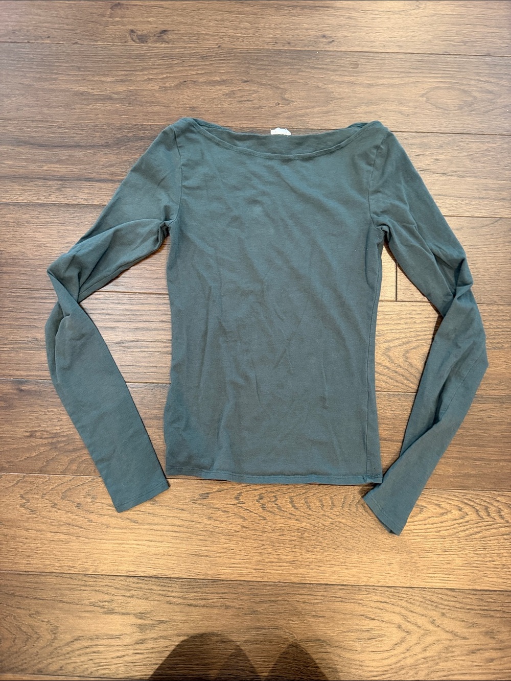 Garage Long Sleeve Boatneck Top in Green Size XS - C76-081